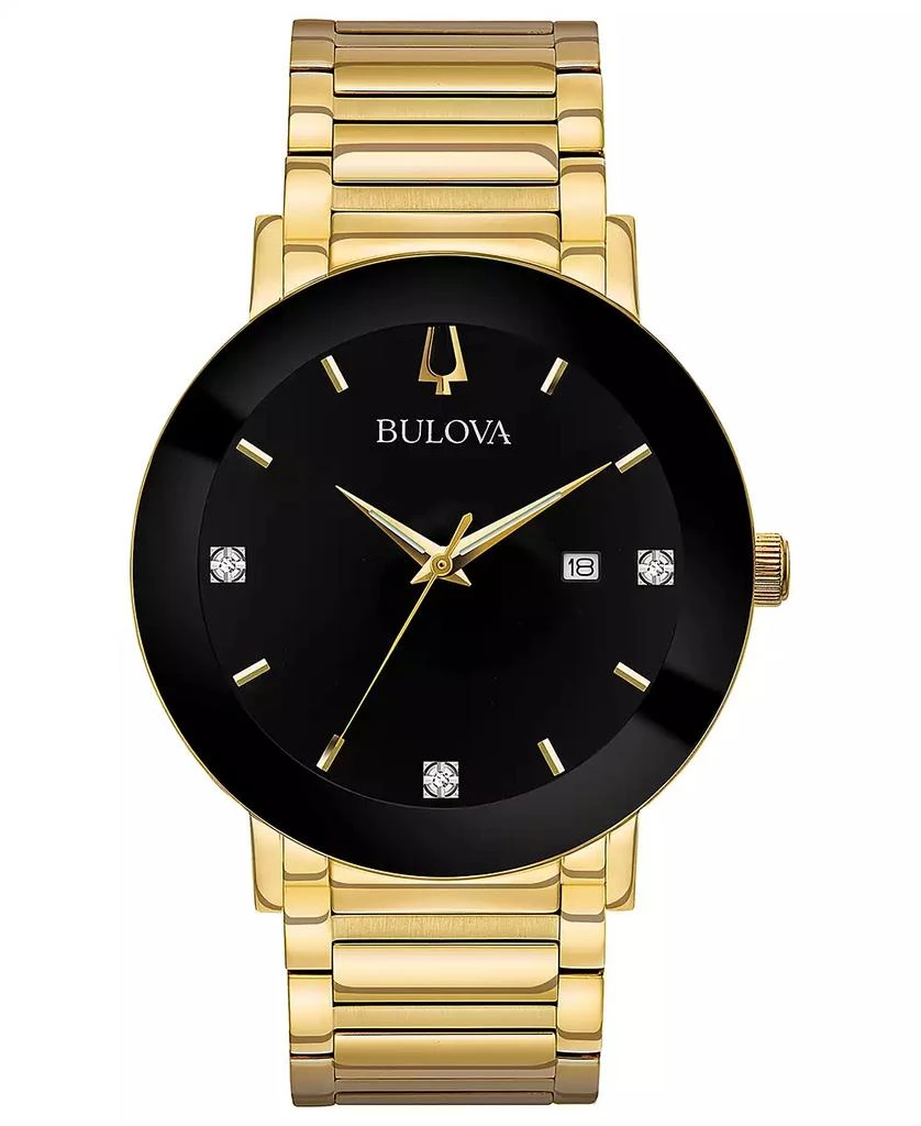 Bulova Men's Futuro Diamond Dress Diamond-Accent Gold-Tone Stainless Steel Bracelet Watch 42mm 1