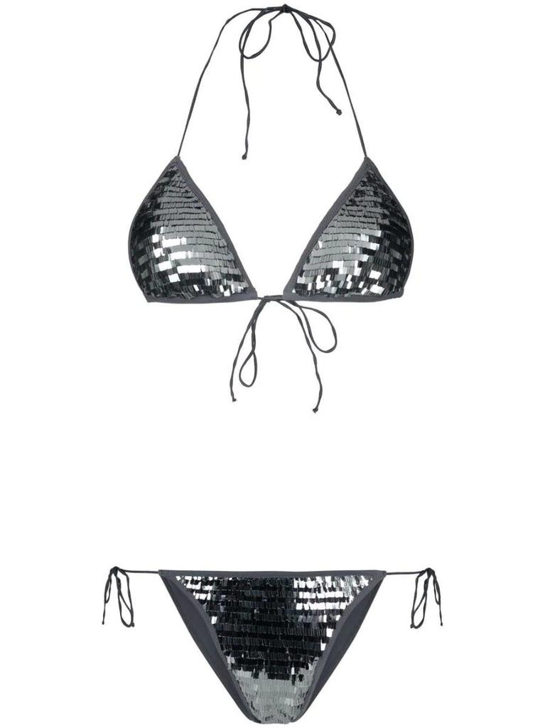 NA Grey sequined Microkini Set