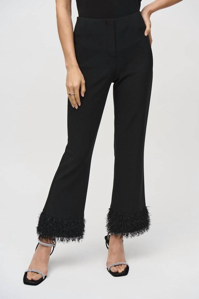 JOSEPH RIBKOFF Novelty Flare Pants In Black