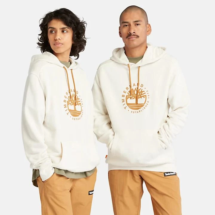 Timberland Logo Hoodie with Tencel™ Lyocell and Refibra™ technology for Men in White 1