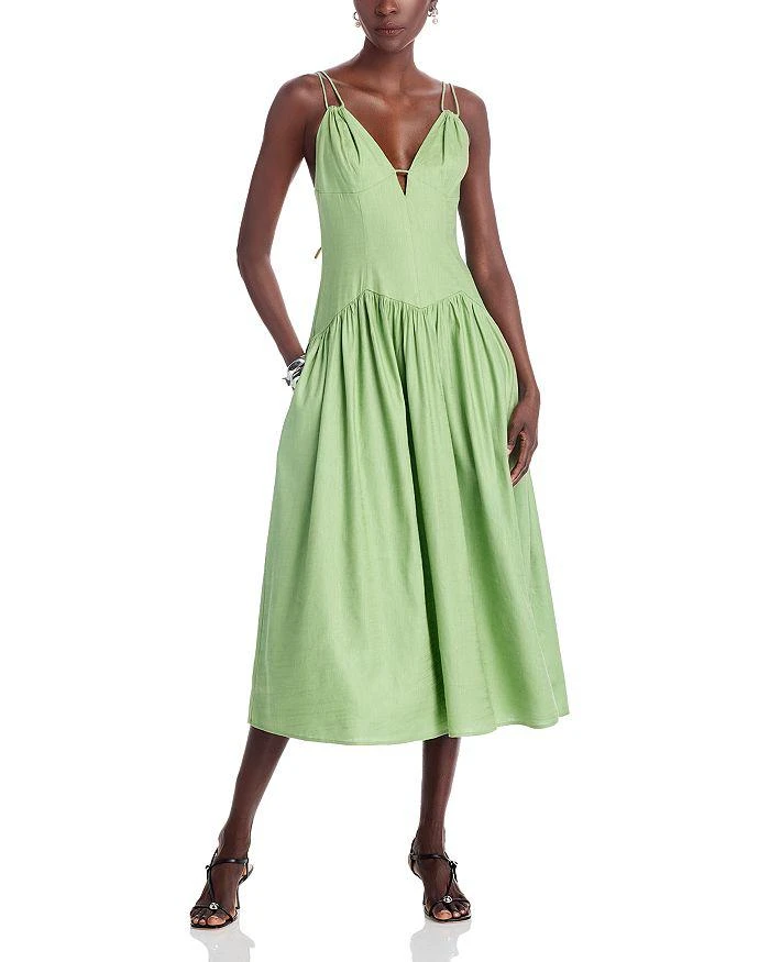 green emerald velvet dress Cult Gaia Reeves Green Dress - BOPF
