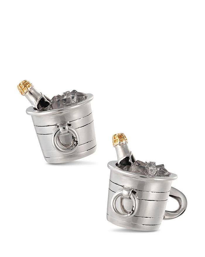 Jan Leslie Sterling Silver Champagne Bucket Cufflinks