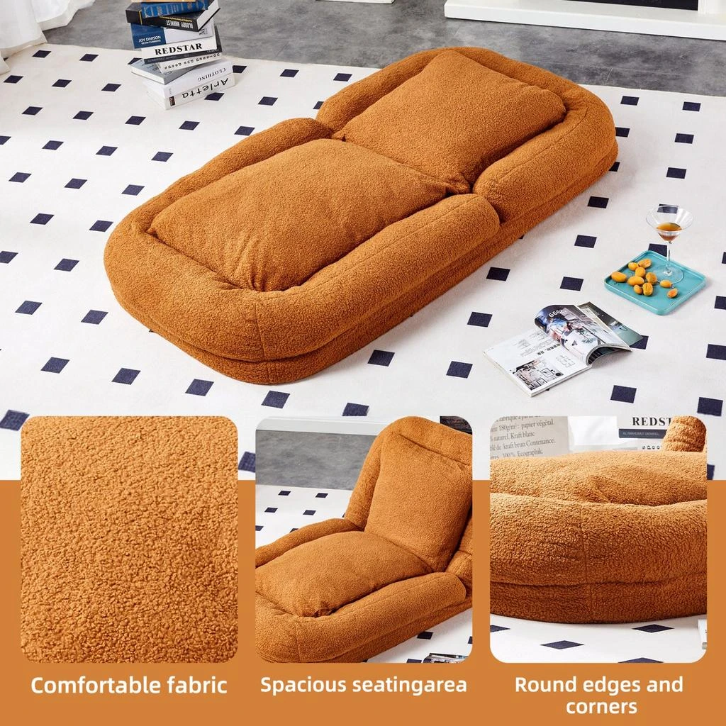 Streamdale Furniture Streamdale Folding Plush Floor Lounge Chair - Adjustable 6