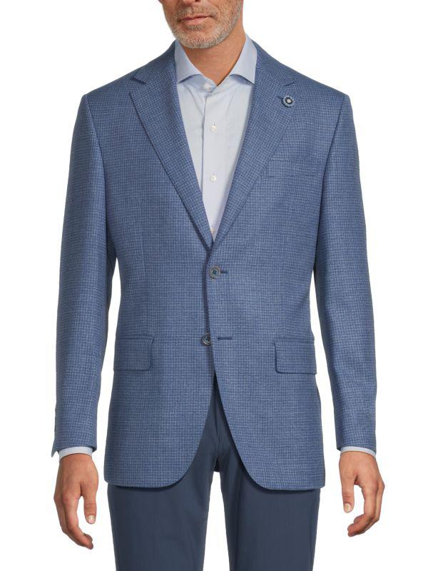 Hart Schaffner Marx ​Mini Check Wool Two-Button Notch Lapel Blazer