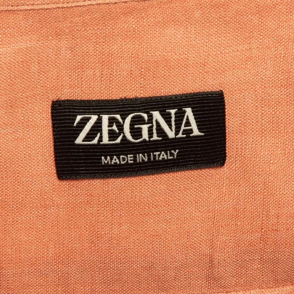 Ermenegildo Zegna Ermenegildo Zegna Dust Pink Linen Short Sleeve Shirt L 4