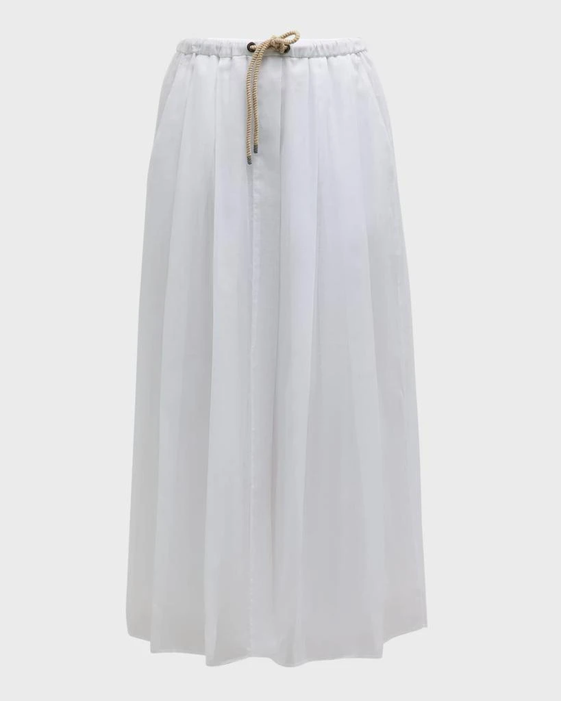 Brunello Cucinelli Cotton Gauze Fluid Maxi Skirt with Rope Belt 1