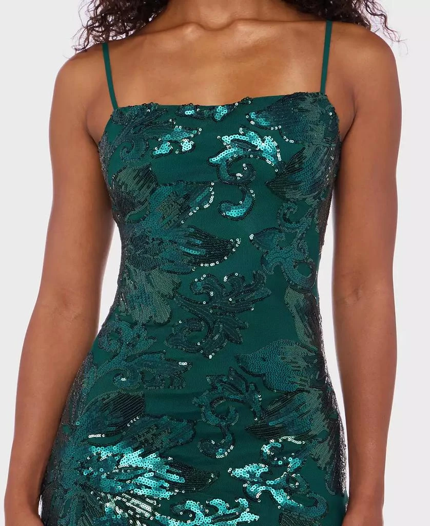 Juniors' Sequined Tie-Back Bodycon Dress Juniors' Sequined Tie-Back Bodycon Dress