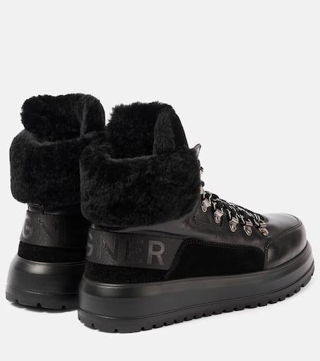Shearling-trimmed leather boots – On Sale Now with Up to 40