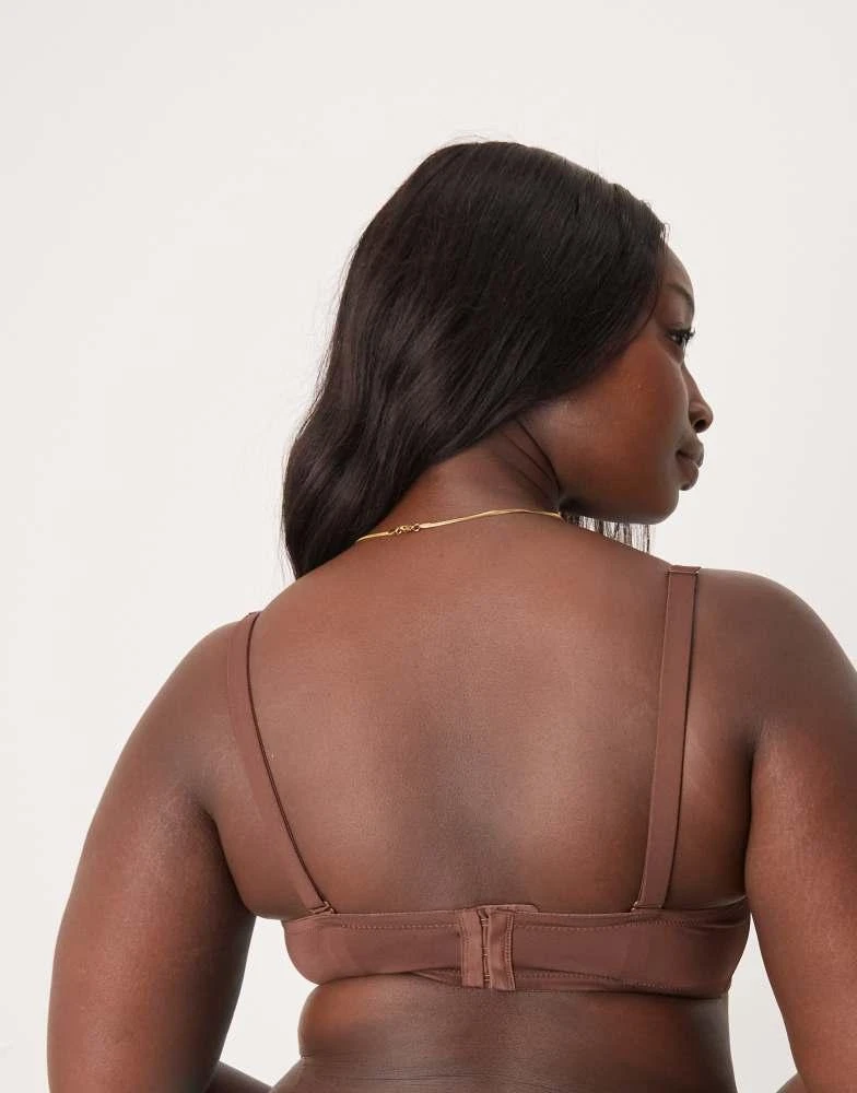 ASOS ASOS DESIGN Curve moulded multiway strapless bra in brown 2
