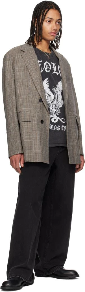 Stolen Girlfriends Club SSENSE Exclusive Silver Gothic Side Cross Anchor Earrings 4