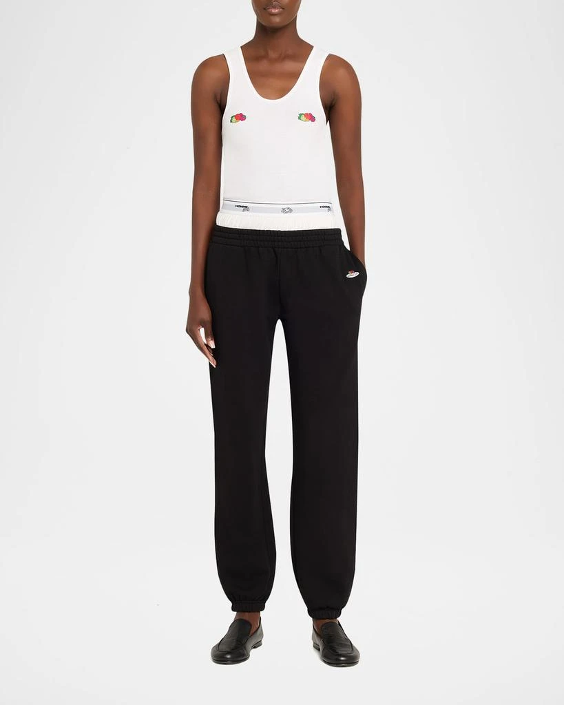 HOMMEGIRLS x Fruit Of The Loom Peekaboo Boxer Straight-Leg Ankle Sweatpants 2