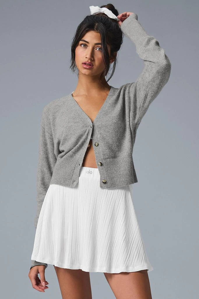 Alo Cashmere Jet Set Cardigan - Dove Grey Heather 1