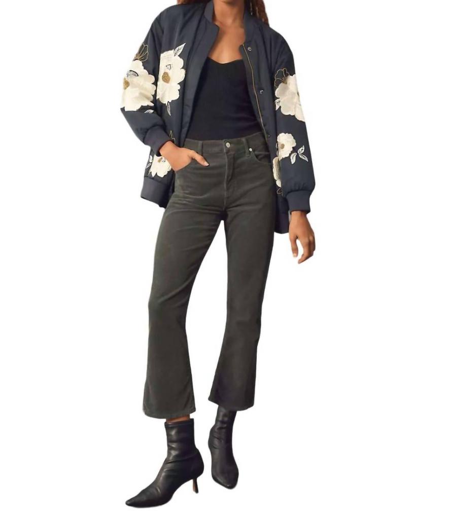 Citizens Of Humanity Isola Crop Boot Cordoroy Jean In Black
