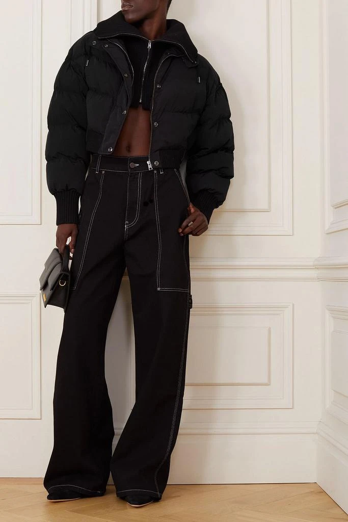Jacquemus Caraco layered ribbed-knit and quilted shell jacket 2