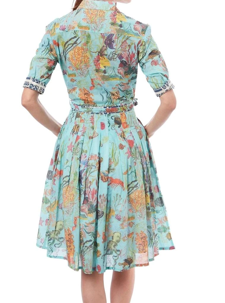 Dizzy-Lizzie Mrs. Maisel Dress With Pockets In Turquoise Sealife 3