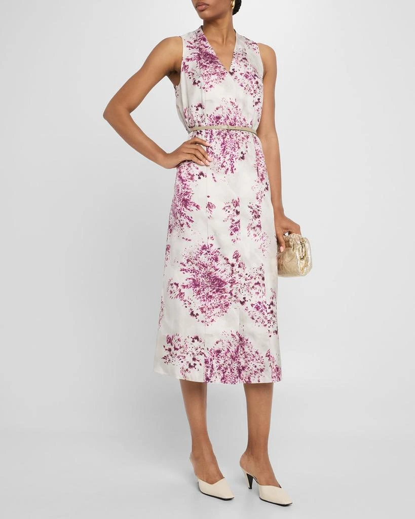 Spotted Glaze Silk Twill Midi Dress – On Sale Now with Up to 60% Off