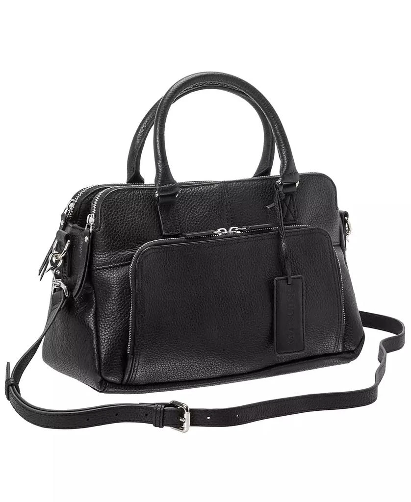 Mancini Leather Goods Women's Pebbled Jennifer Satchel Bag 2