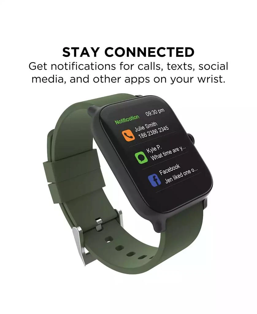 24/7 EVO Unisex Olive Silicone Strap Smartwatch 37.5mm 3