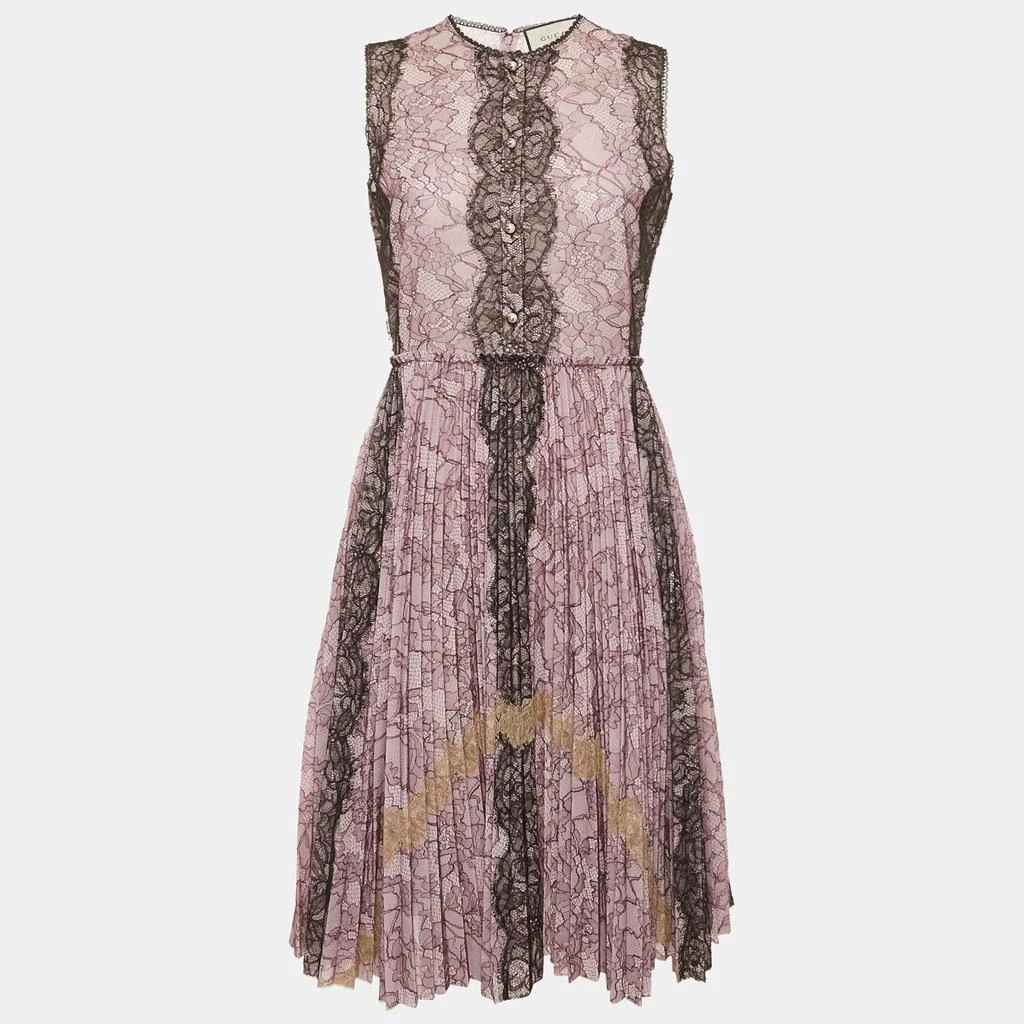 chinese dress ladies Women's Embroidered Lace Pleated Midi Dress,Navy – All Brands Factory Outlet main image 1
