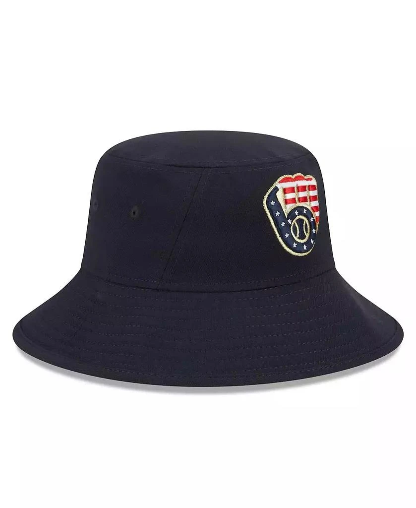 New Era Men's Navy Milwaukee Brewers 2023 Fourth of July Bucket Hat 3