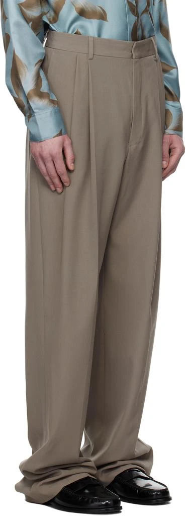 Dries Van Noten Gray Wool Straight Trousers 2