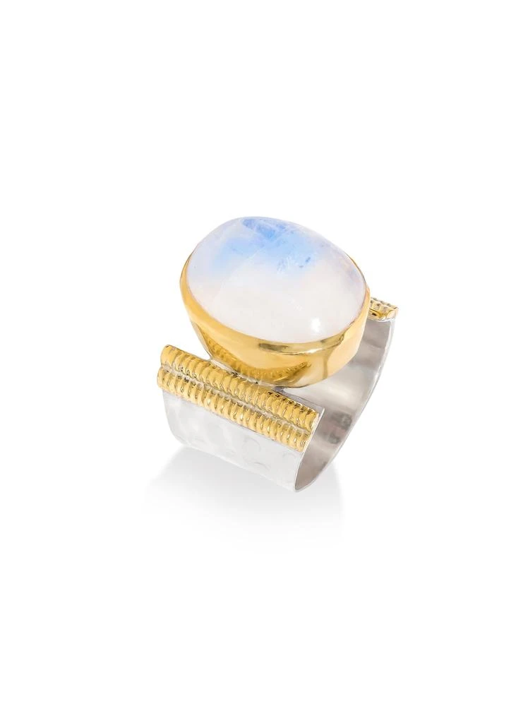 Tiramisu Bold 925 Sterling Silver and Statement Moonstone Ring 3