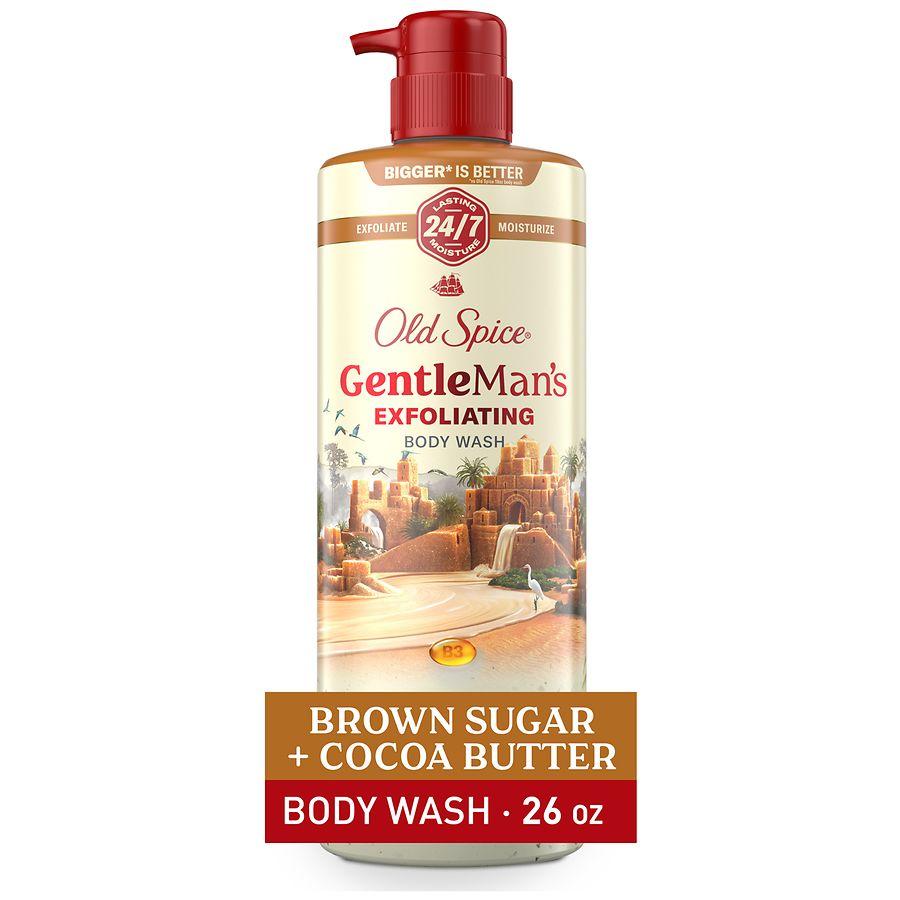 Old Spice Body Wash for Men, 24/7 Shower Fresh, Exfoliation + Moisturization Brown Sugar + Cocoa Butter