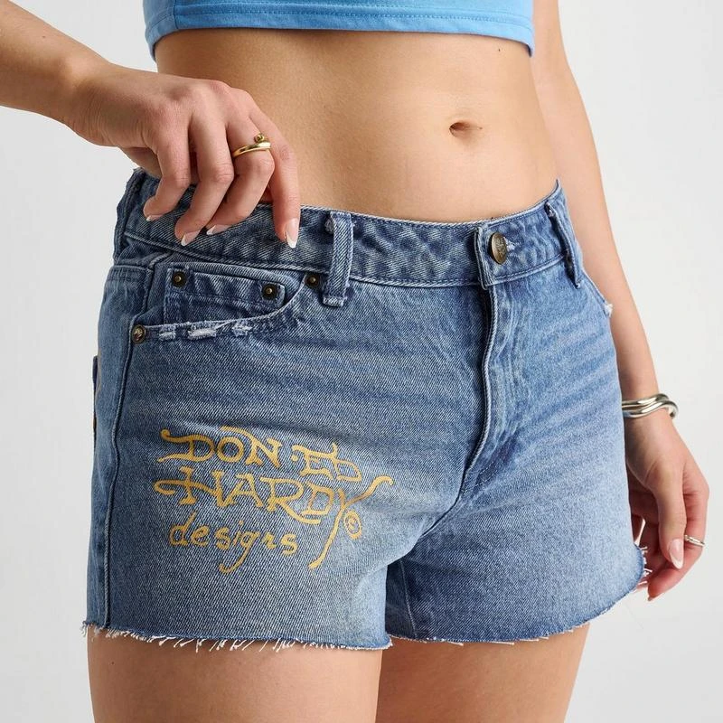 Ed Hardy Women's Ed Hardy Dragon Denim Shorts 5
