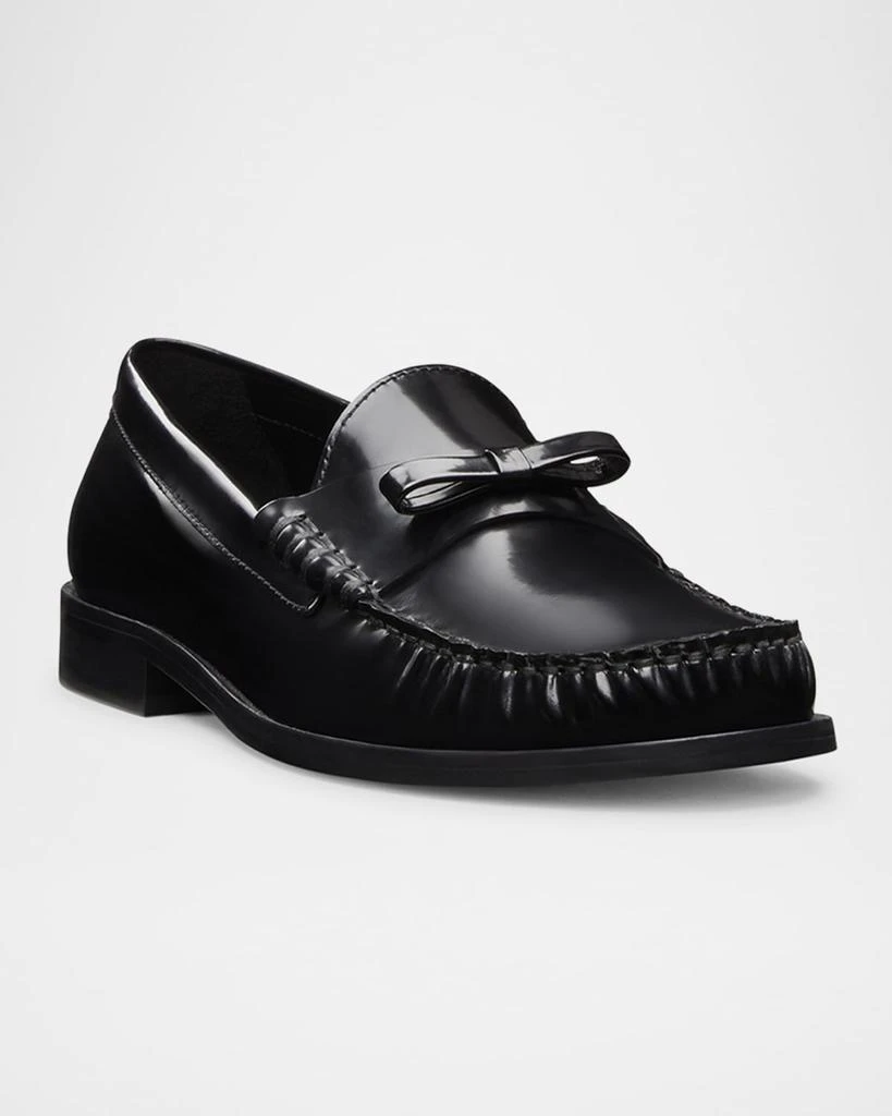 Stuart Weitzman Lottie Leather Bow Loafers 3