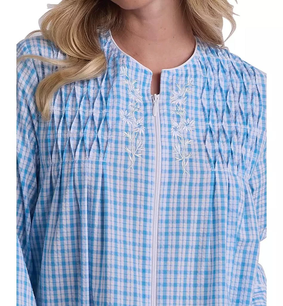 Miss Elaine Women
s Round Neck Printed Long Zip Robe 2