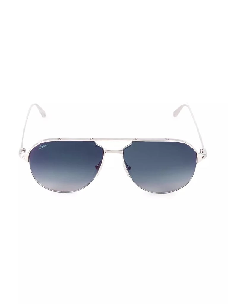 Cartier 60MM Screw Metal Aviator Sunglasses 1