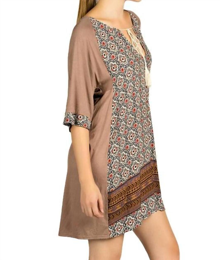 Kori Kori - Mixed Print Tassel Tie Dress