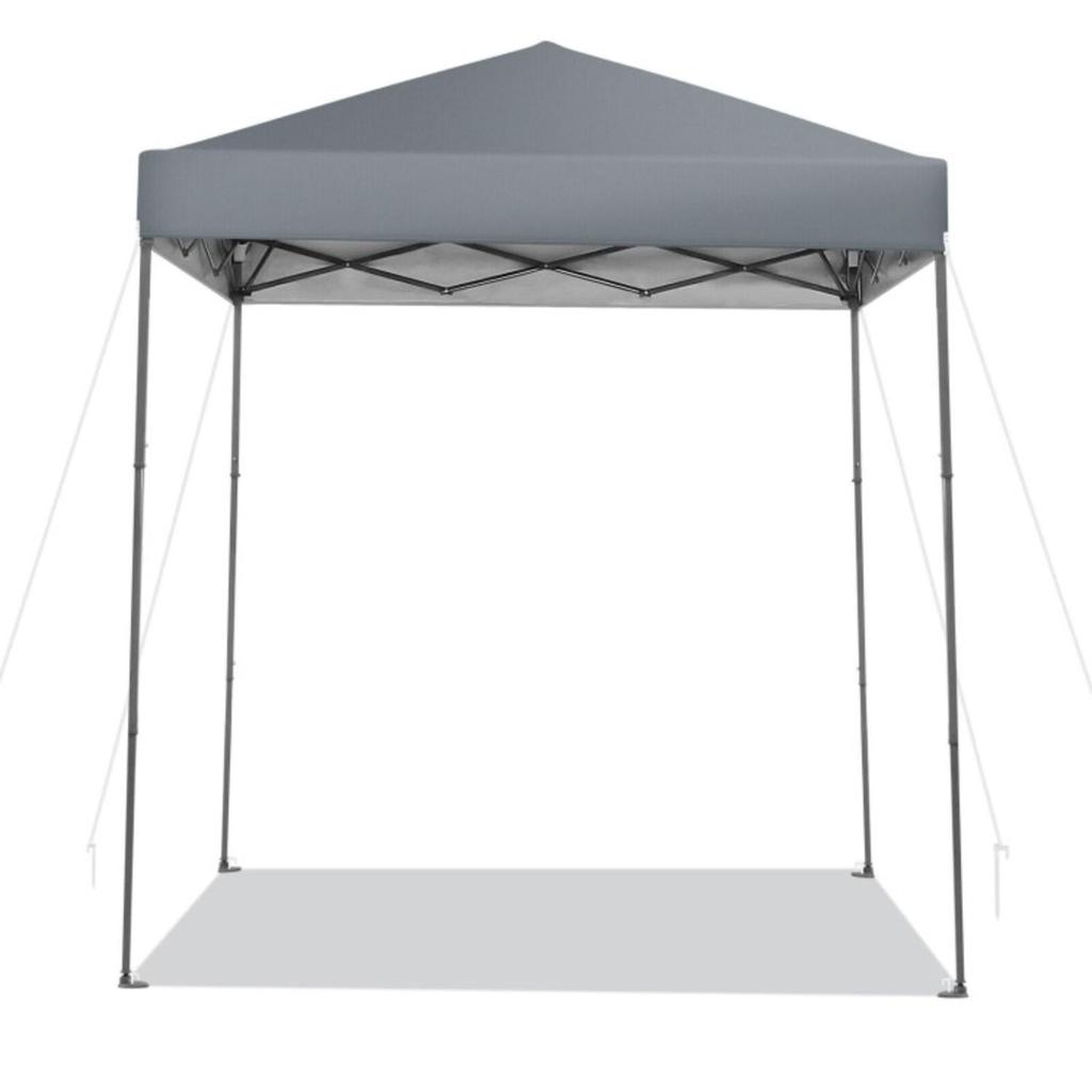 Hivvago 6.6 x 6.6 Feet Outdoor Pop-up Canopy Tent with UPF 50+ Sun Protection-Gray
