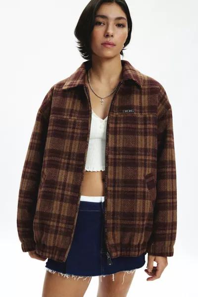 BDG BDG Harrington Check Plaid Fleece Shirt Jacket