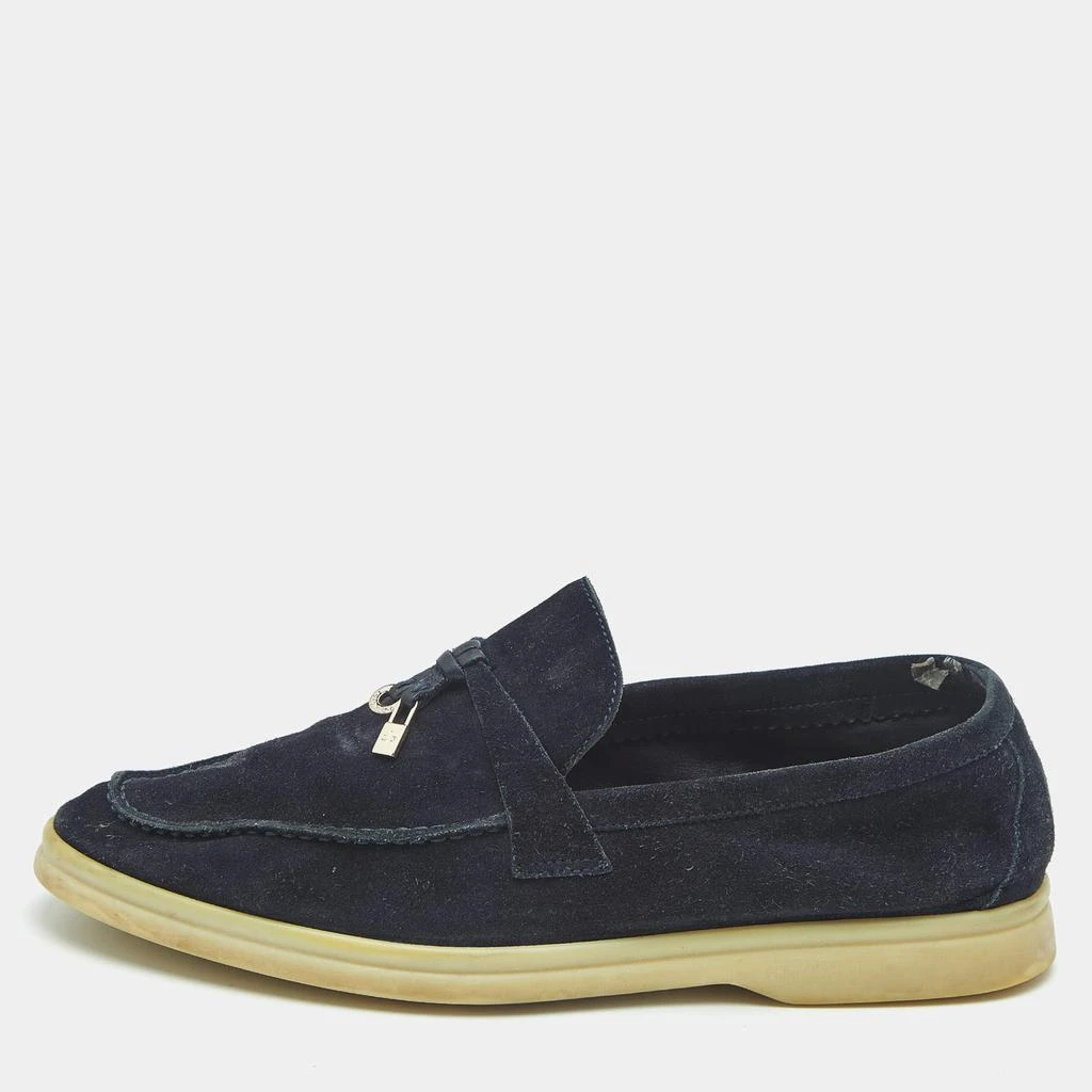 Loro Piana Loro Piana Navy Blue Suede Summer Charms Walk Loafers Size 39.5 1