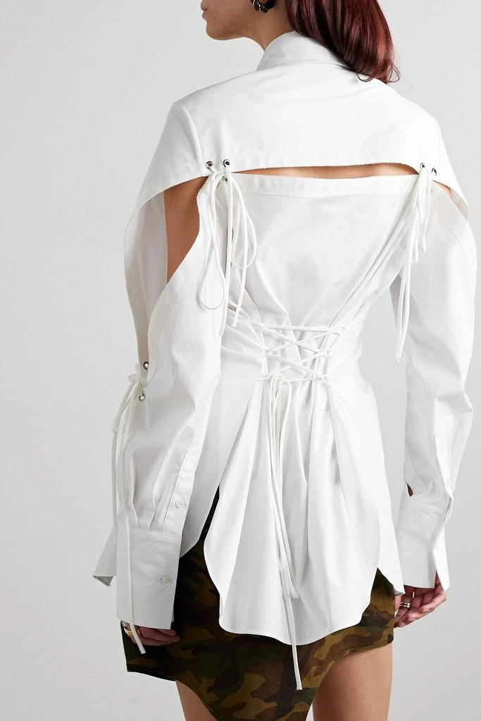 Monse Lace-up cotton-blend poplin shirt 3