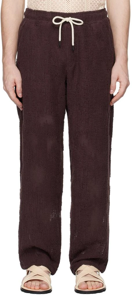 OAS Burgundy Ayora Crochet Sweatpants 1
