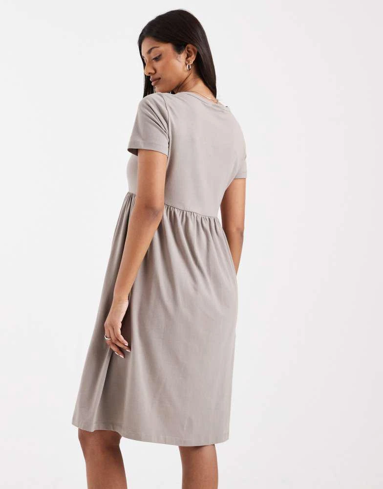 Mama.licious Mamalicious Maternity mini smock t-shirt dress in beige -  BeyondStyle