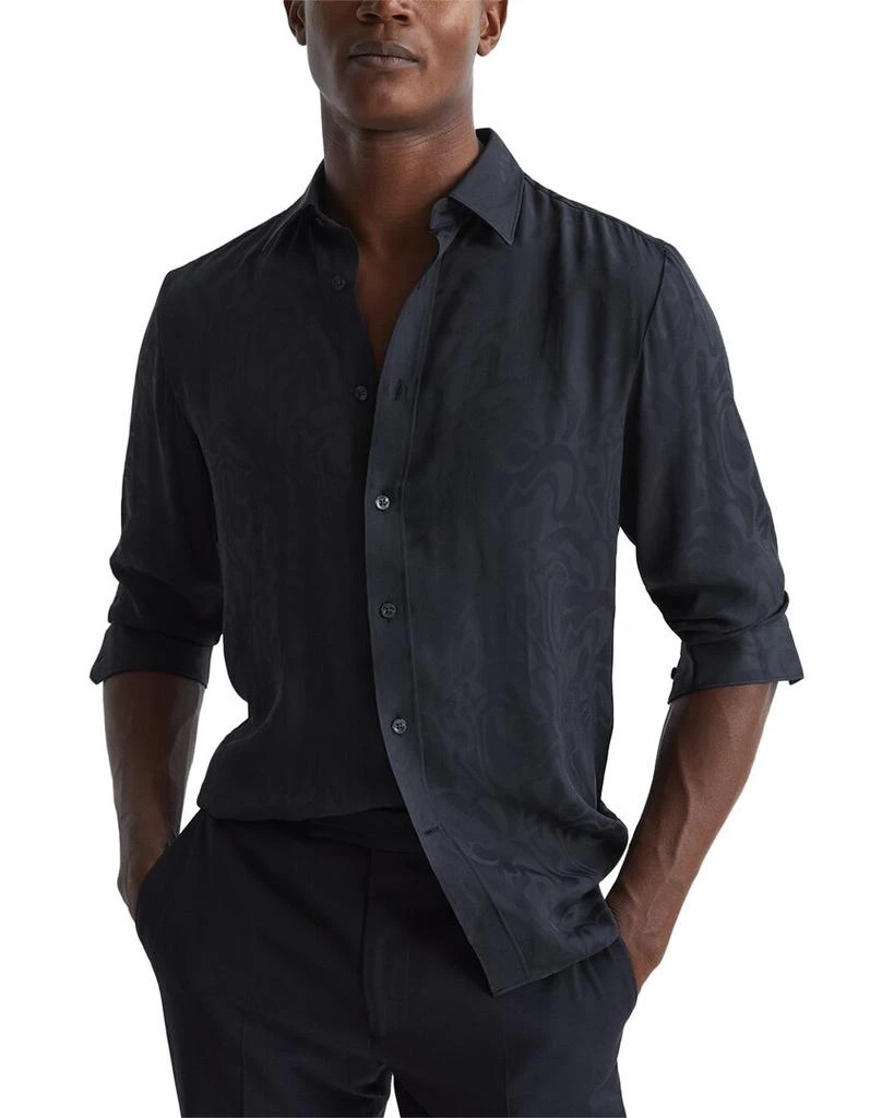 REISS Jack Ripple Jacquard Shirt 1