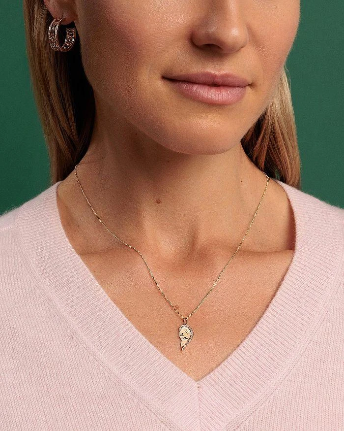 Sydney Evan 14K Yellow Gold Multi Gemstone
Diamond Accent Wicked Best Friends Mizpah Heart Pendant Necklaces, Set of 2