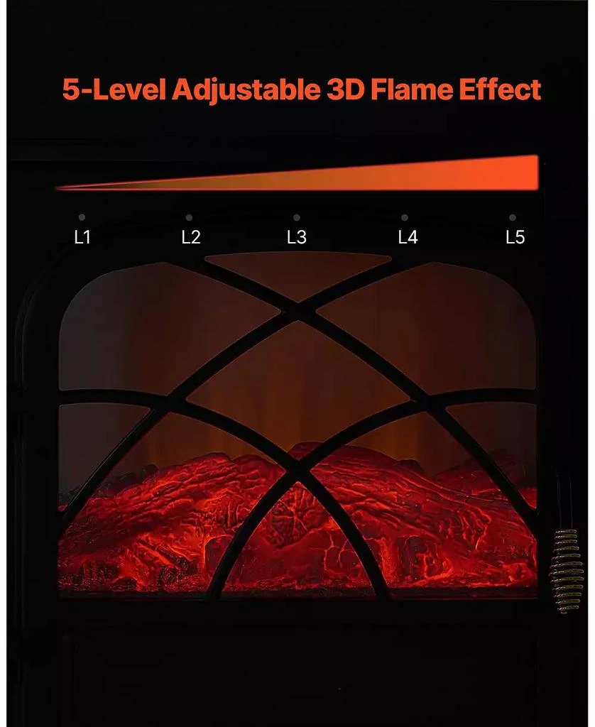 SUGIFT Freestanding Electric Fireplace Stove Heater 1500W with Remote 8