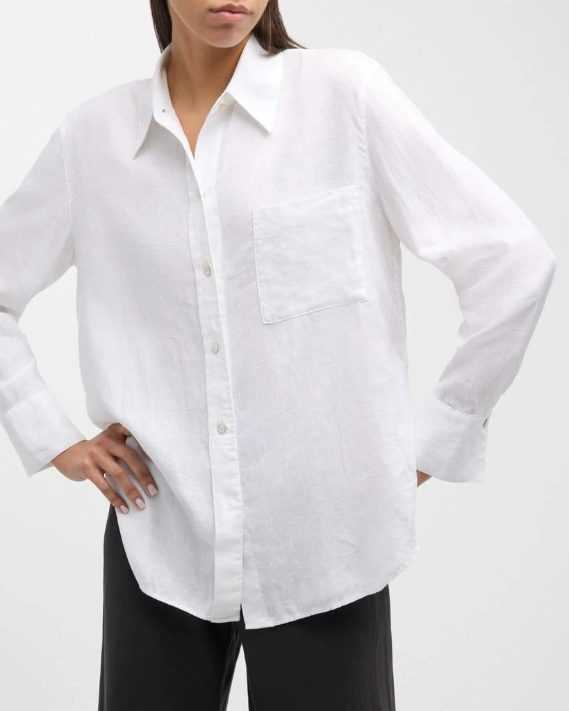 Vince Easy Silk Long-Sleeve Button-Front Shirt 7