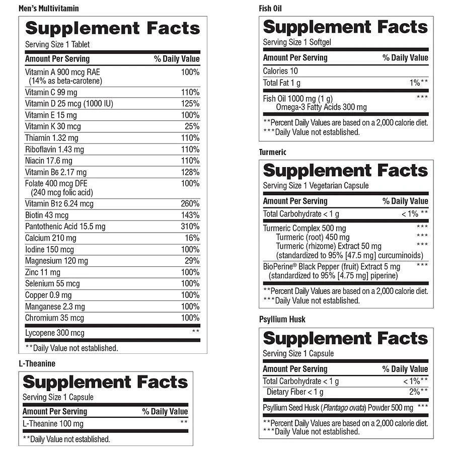 Walgreens Men's Multivitamin Daily Vitamin Pack 5