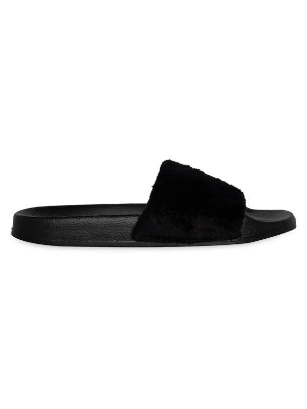 Luxe Faux Fur Faux Sheepskin Fur Slides 1