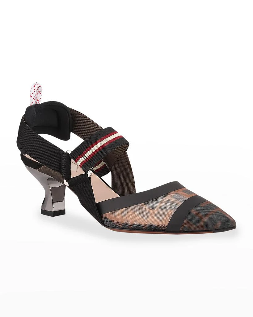 Fendi Colibri Runway Mesh FF Slingback Pumps 2