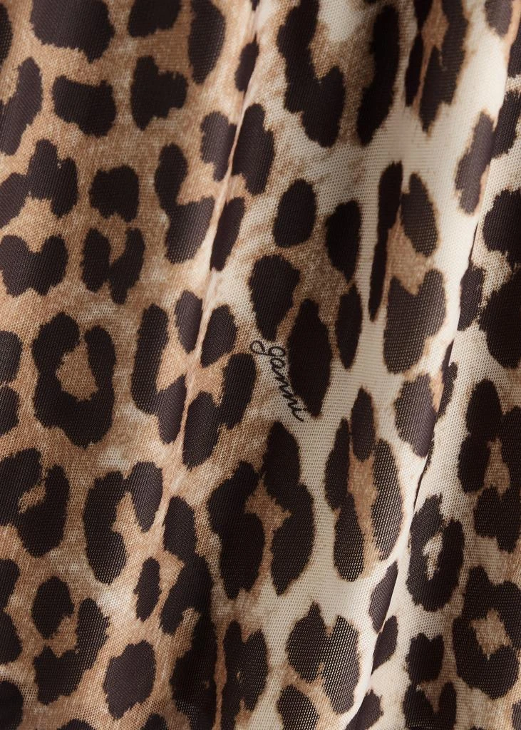 Ganni Leopard-print stretch-tulle top  5