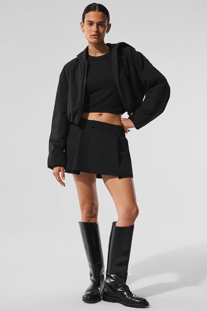 alo ブラック ハイネック ジップアップパーカー Alo Yoga Accolade Black Zip-Up Hoodie |