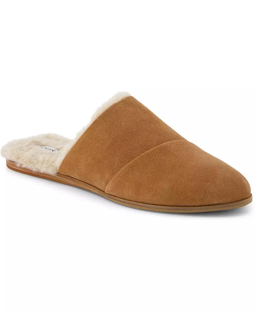 TOMS Women's Jade Faux Fur Flat Slip On Mules