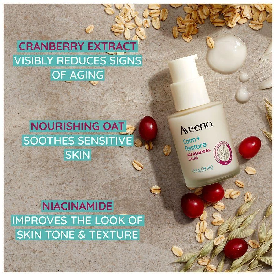 Aveeno Calm + Restore Age Renewal Anti Aging Face Serum 7