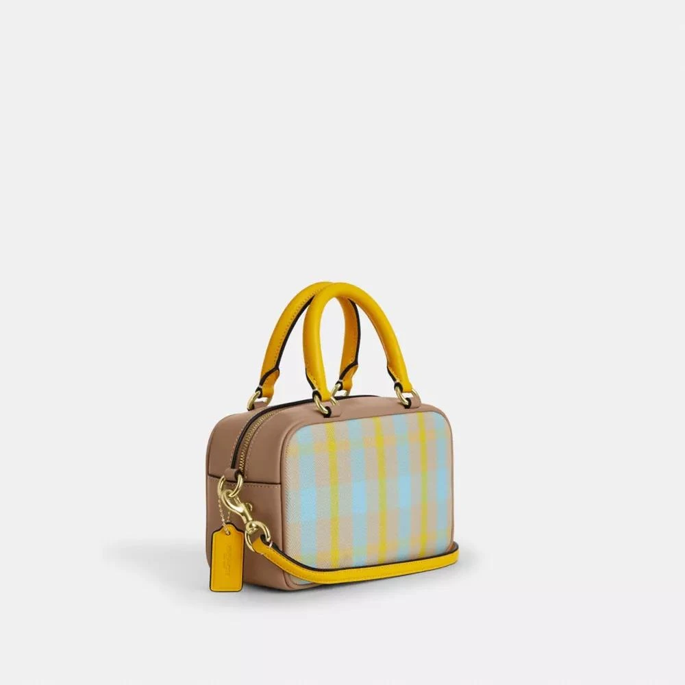 Coach Satchel Crossbody Bag With Plaid Print 4